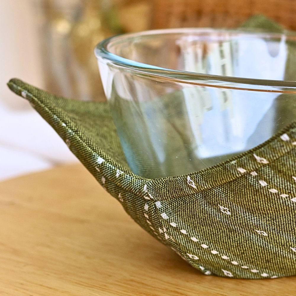 Wipeable & Reversible Pot Holder - Moss Green