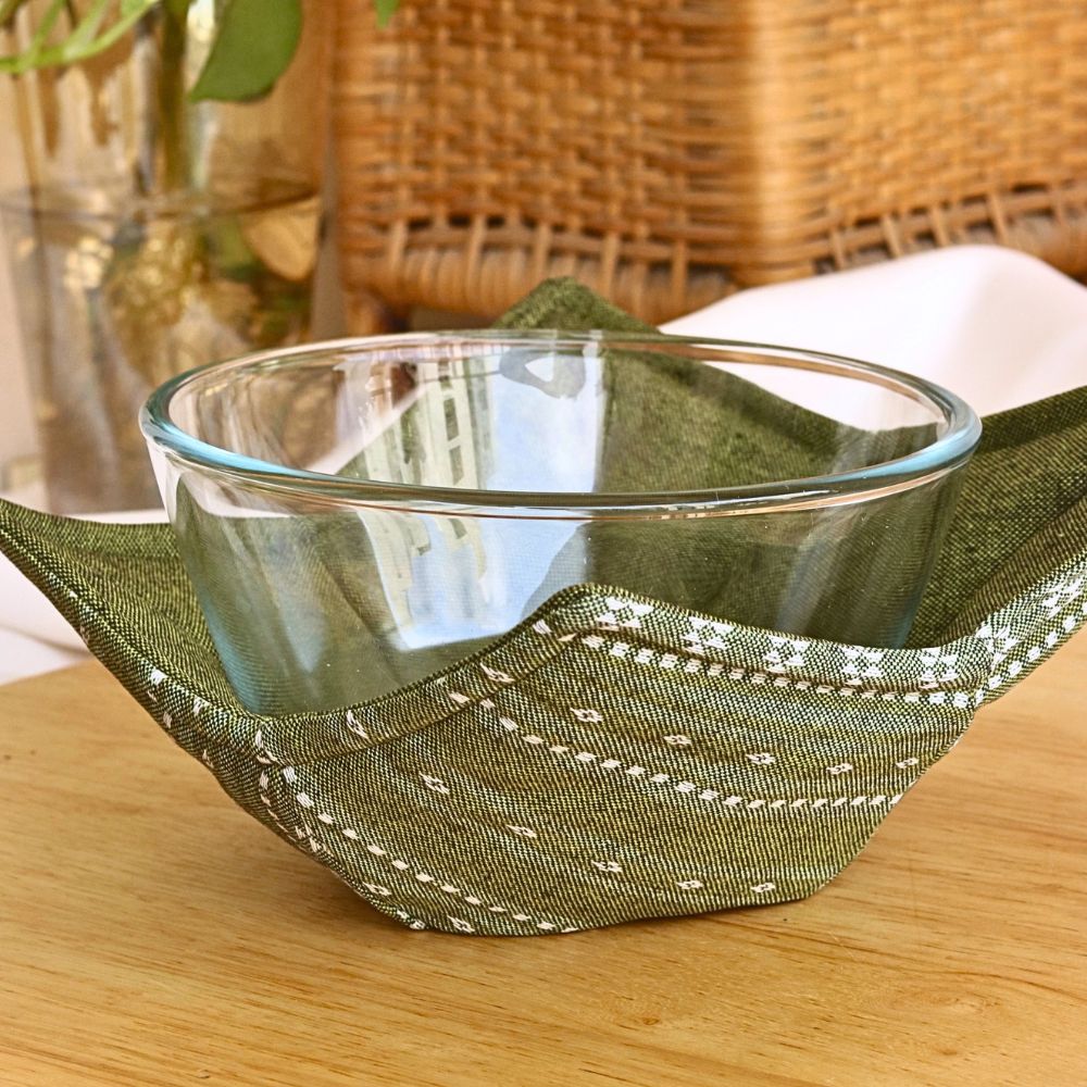 Wipeable & Reversible Pot Holder - Moss Green