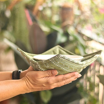 Wipeable & Reversible Pot Holder - Moss Green