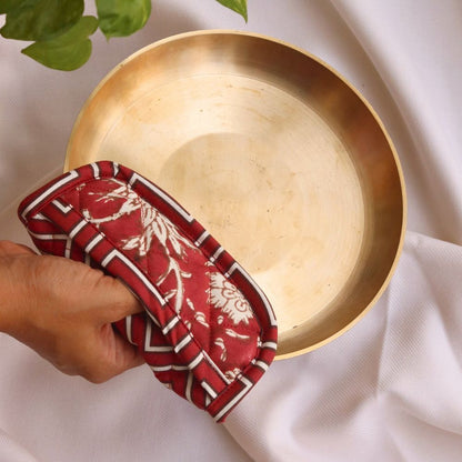 All Over Red Floral & Chevron Mitten Pad