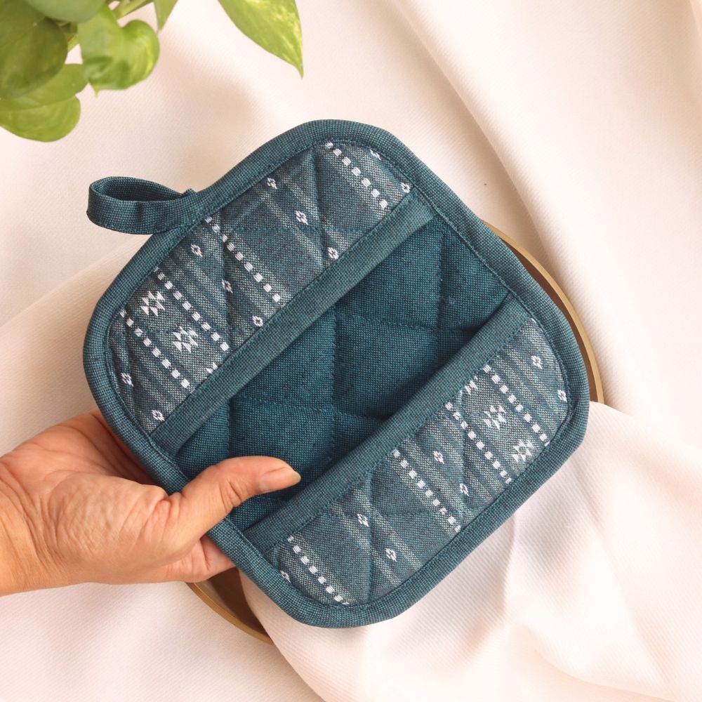Woven Aegean Blue Mitten Pad