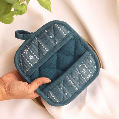 Woven Aegean Blue Mitten Pad