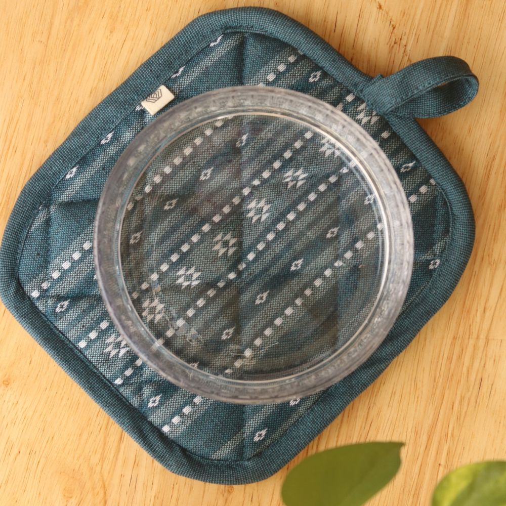Woven Aegean Blue Mitten Pad