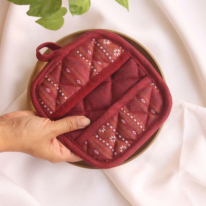 Woven Ruby Red Mitten Pad
