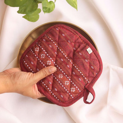 Woven Ruby Red Mitten Pad