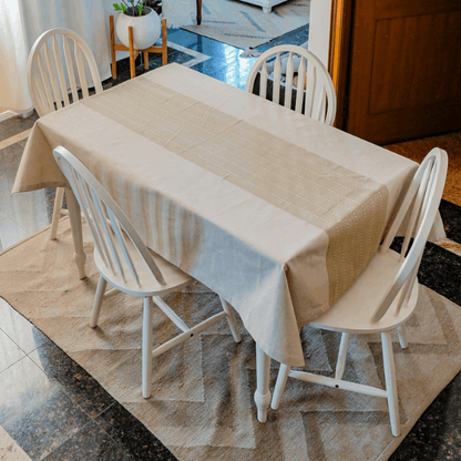 Woven Desert Sand Tablecloth + Serene Sunset Tablecloth Combo