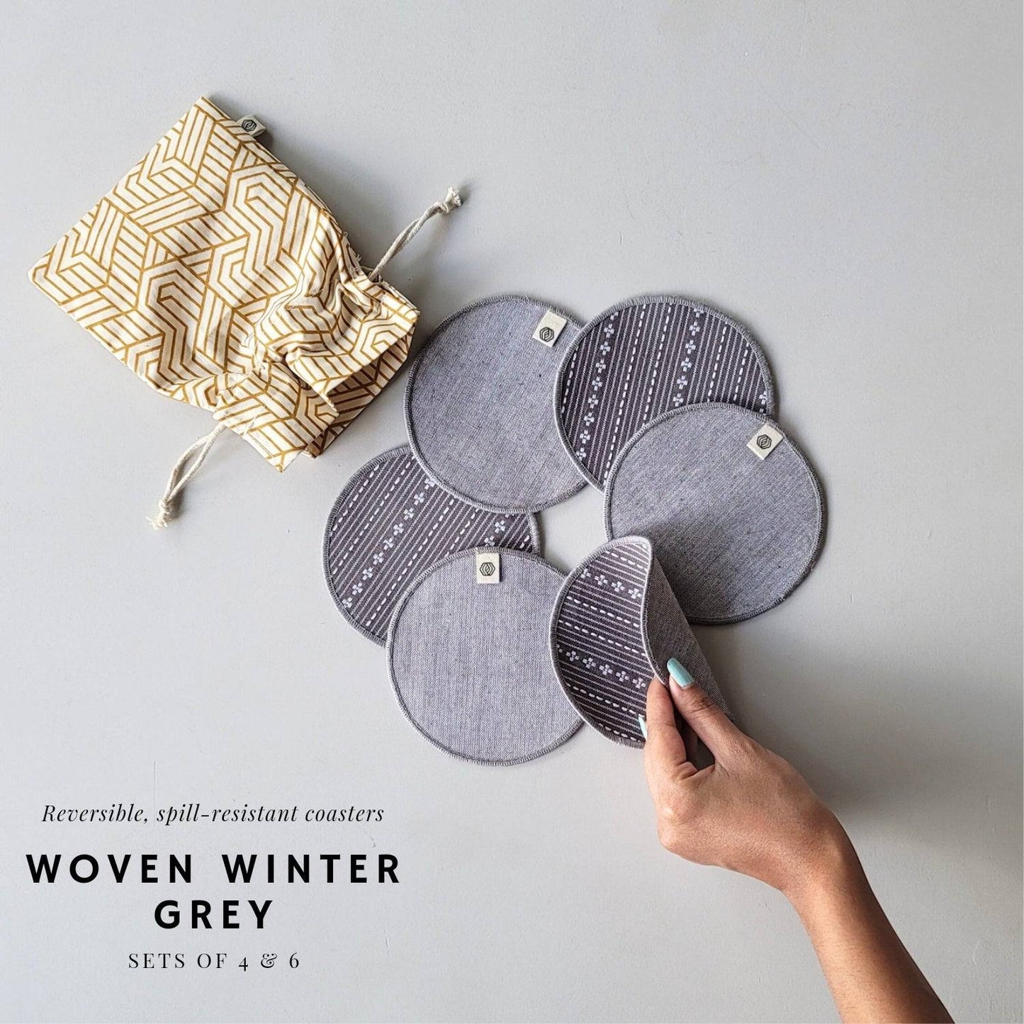 Cotton Coasters Gray