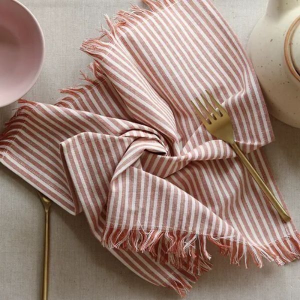 Dusty Rose Cotton Table Napkins by The Yard House, set of 4, featuring floral designs and nature-inspired prints, perfect ...