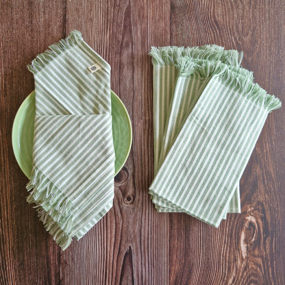 Cotton Table Napkins in Sage Mirage by The Yard House, available in sets of 4 or 6, perfect kitchen essentials for any tab...