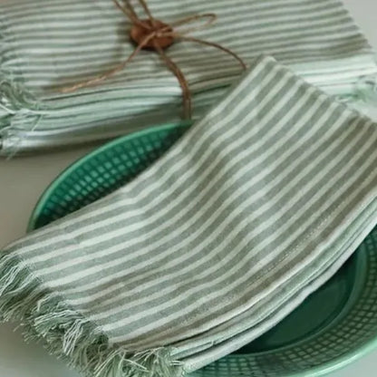 Sage Mirage Cotton Table Napkins by The Yard House, set of 4 in sage green, perfect kitchen essentials for stylish dining.