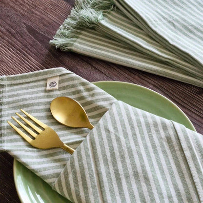 Cotton Table Napkins in Sage Mirage by The Yard House, available in sets of 4 or 6, perfect kitchen essentials for any tab...