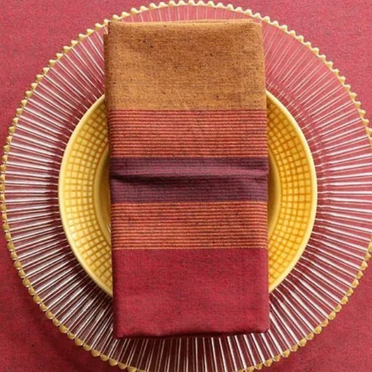 Cotton Table Napkins in Serene Sunset by The Yard House, set of 4, featuring bold colors and geometric patterns.