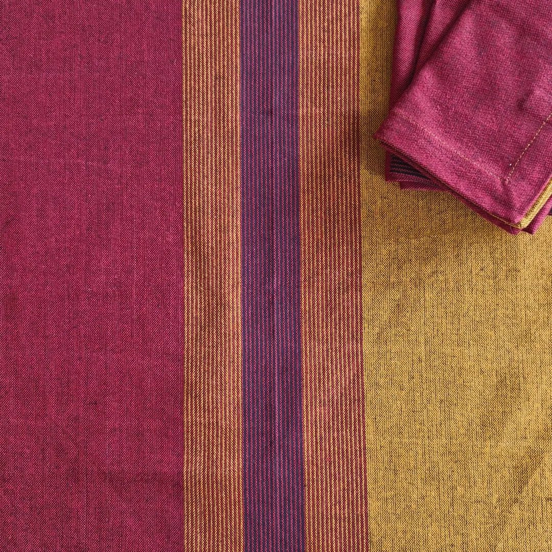Cotton Table Napkins by The Yard House in Serene Sunset, featuring bold colors and geometric patterns, available in sets o...