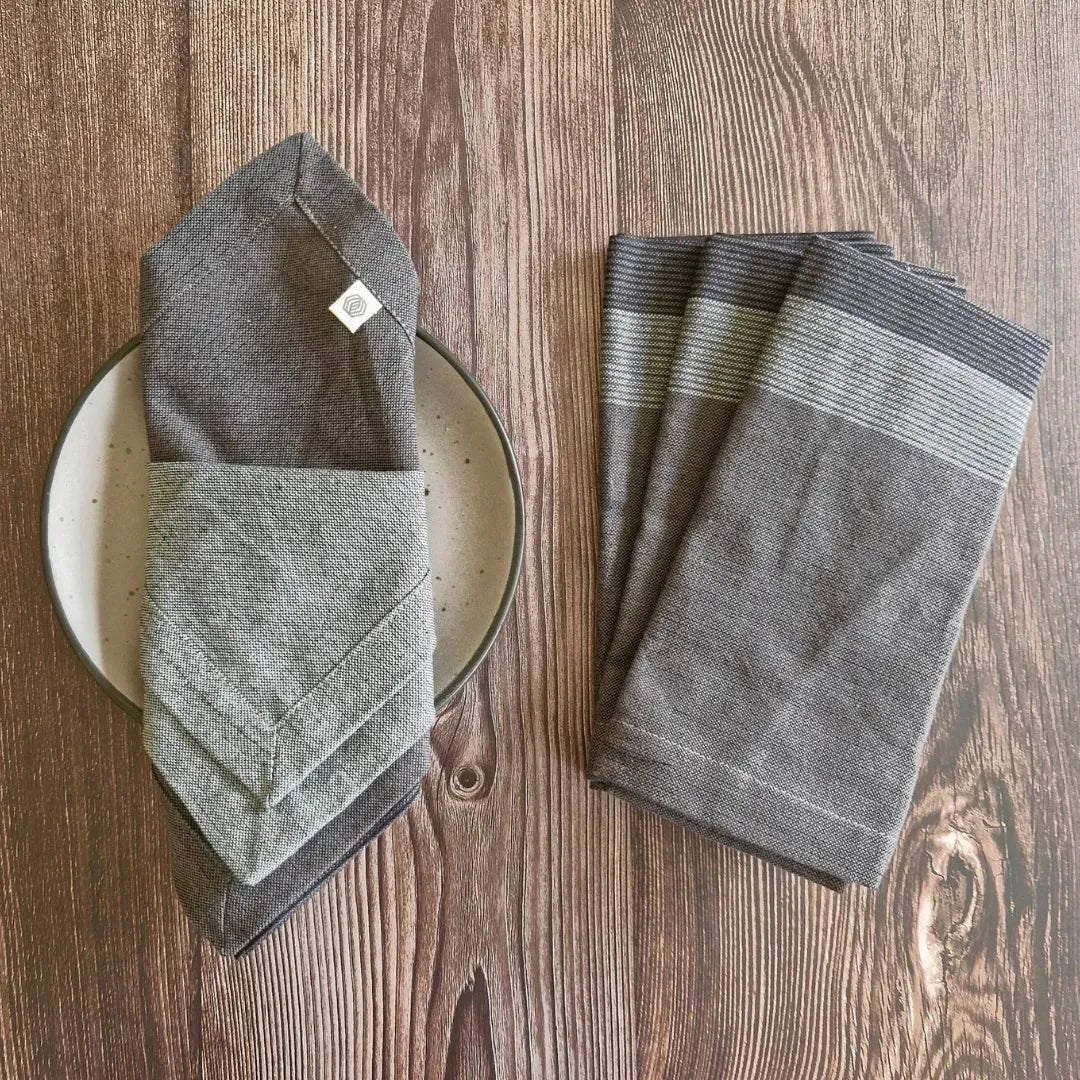 Cotton Table Napkins in Winter Grey by The Yard House, available in sets of 4 or 6, perfect kitchen essentials for stylish...
