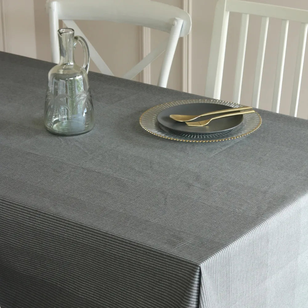 Dark Slate Tablecloth by The Yard House in dark grey, available in rectangle (48”x72”), square (60”x60”), and round (60”) ...