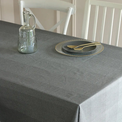 Dark Slate Tablecloth by The Yard House in dark grey, available in rectangle (48”x72”), square (60”x60”), and round (60”) ...