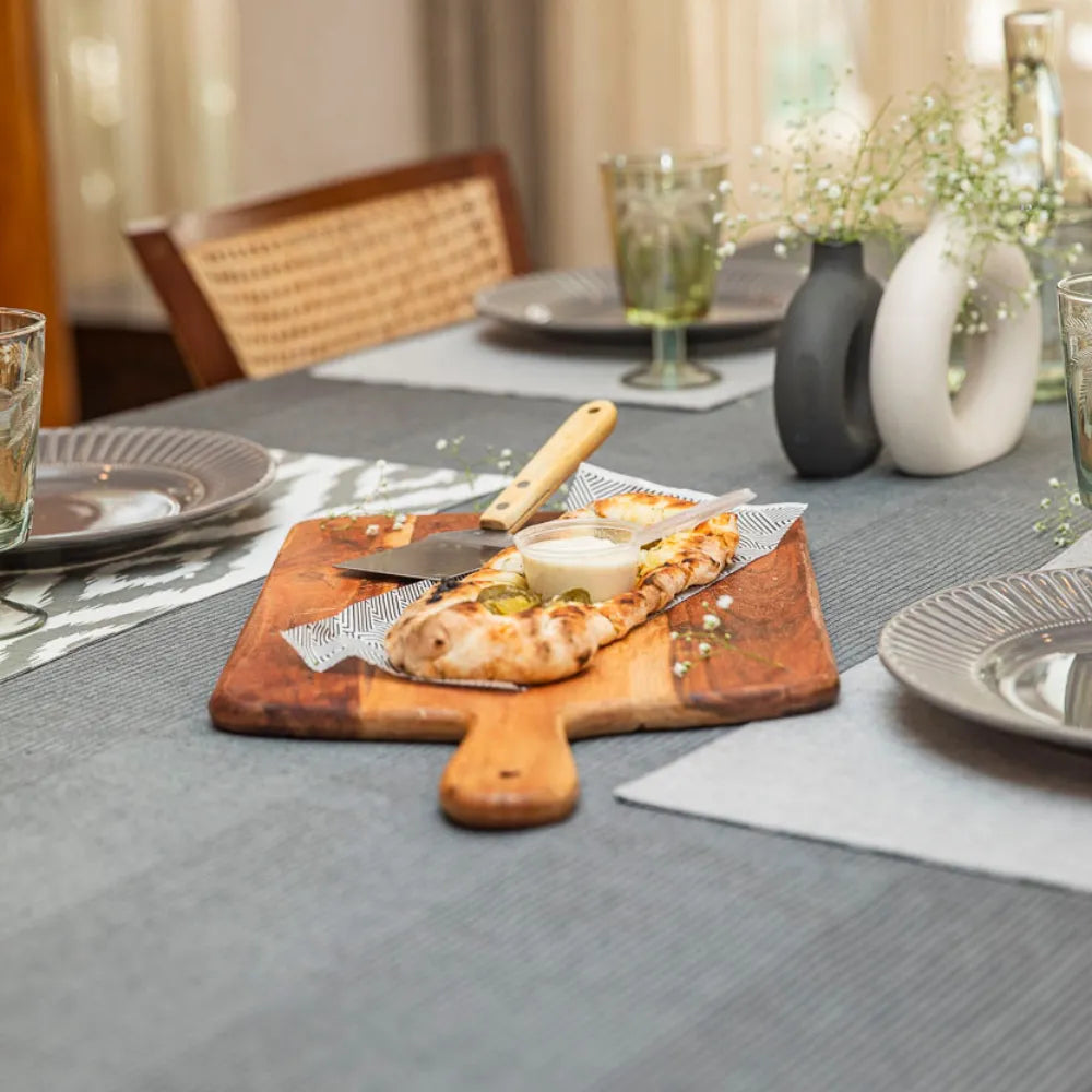 Dark Slate Tablecloth by The Yard House in dark grey, available in rectangle (48”x72”), square (60”x60”), and round (60”) ...