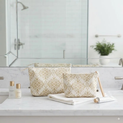 Handy Zip Pouches in Golden Citrine by The Yard House, perfect for organizing essentials, featured in vibrant yellow color.