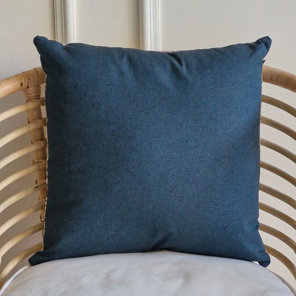 Morning Dew Cushion Cover by The Yard House in cobalt blue, 18"x18", featuring geometric patterns and minimalist prints fo...