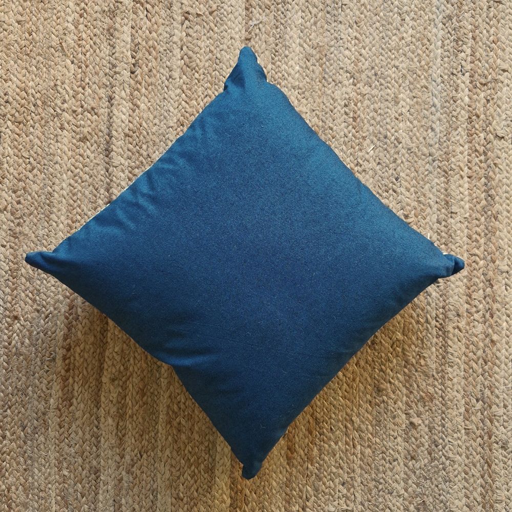 Morning Dew Cushion Cover by The Yard House in cobalt blue, 18"x18", featuring geometric patterns and minimalist prints fo...