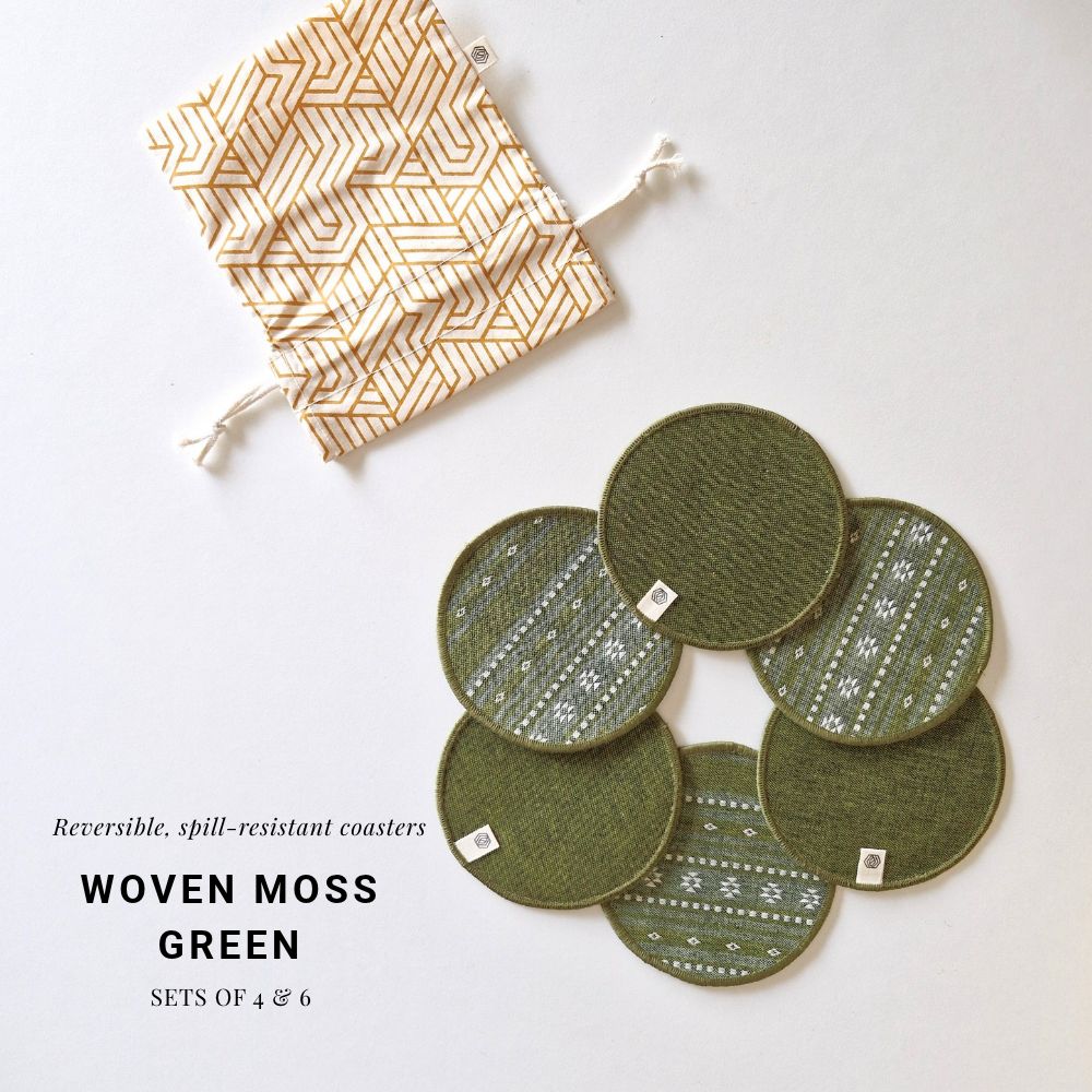 Cotton Coasters - Moss Green