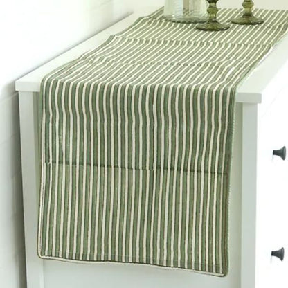 Sage Mirage Runner by The Yard House in green, 60"x14", perfect for festive dining with wipeable and anti-slip features.