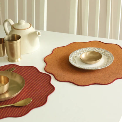 Serene Sunset Placemats by The Yard House in vibrant orange, set of 4 rectangular (12" x 17"), featuring bold colors and g...
