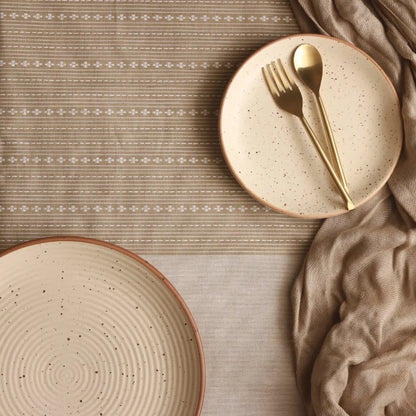 Woven Desert Sand Tablecloth by The Yard House in neutral tones, available in square, round, and rectangle sizes. Perfect ...