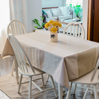 Woven Desert Sand Tablecloth by The Yard House in neutral tones, available in square, round, and rectangle sizes. Perfect ...